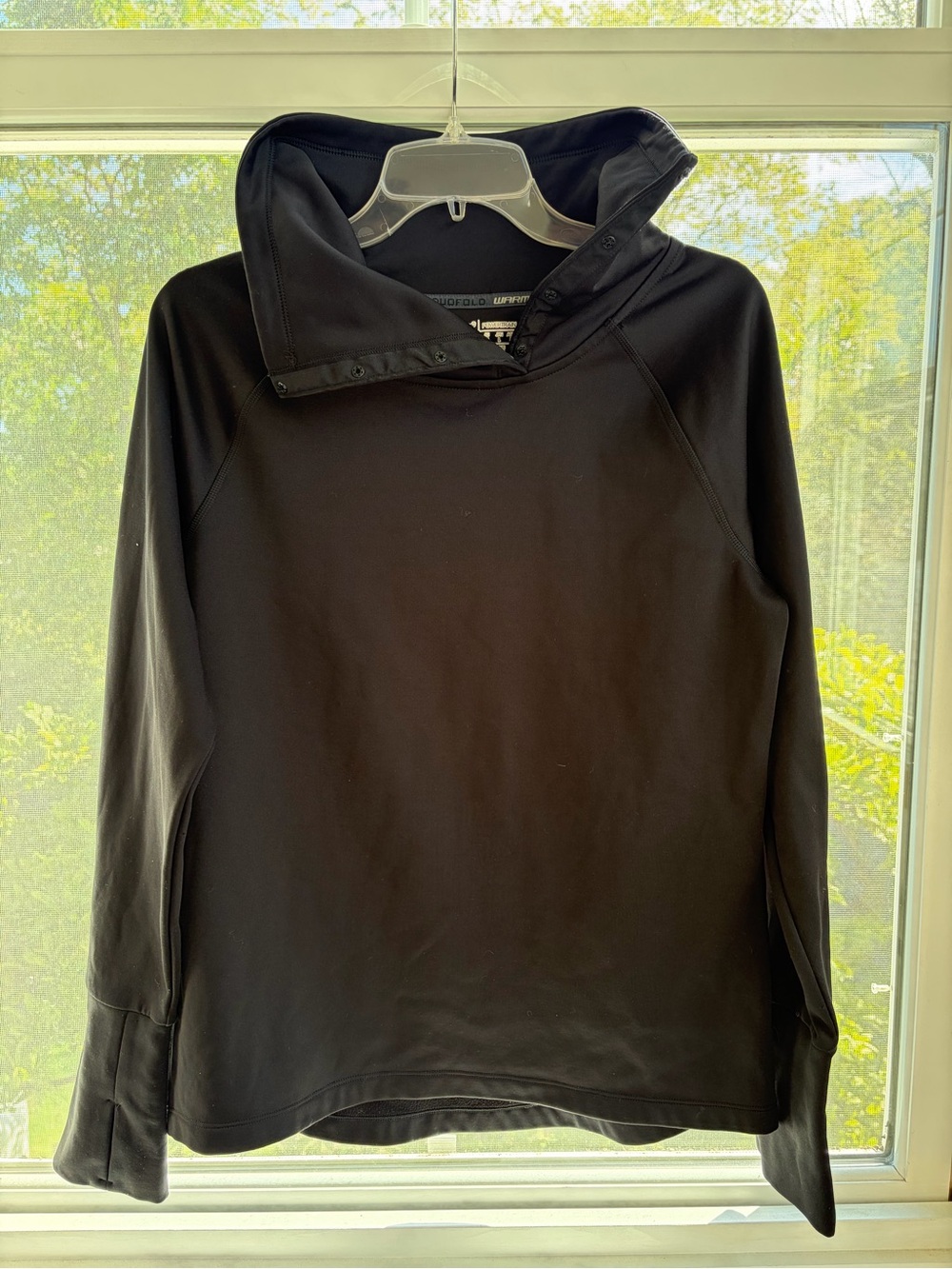 Champion Warm Control Women's Medium Black Snap Neck Pullover Sweatshirt